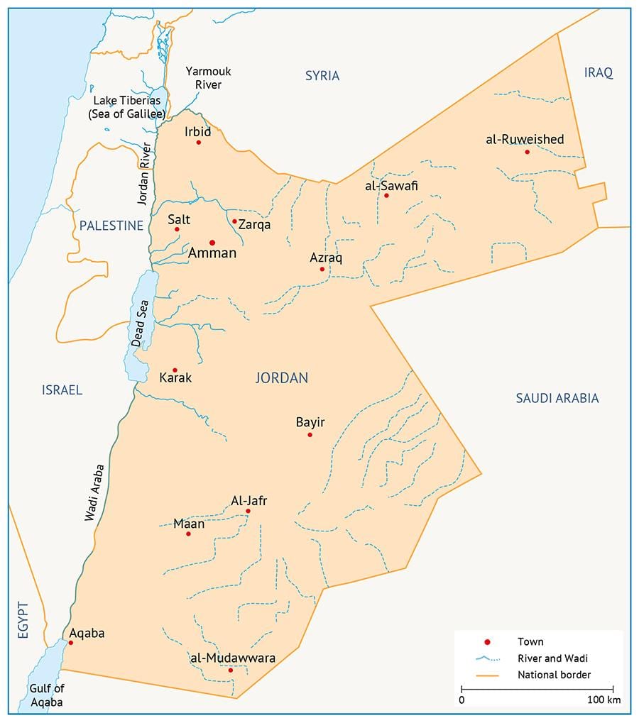 नक्शे के जॉर्डन विश्वविद्यालय