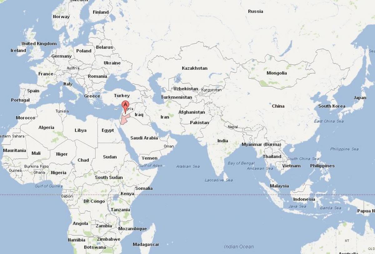 जॉर्डन स्थान पर दुनिया के नक्शे