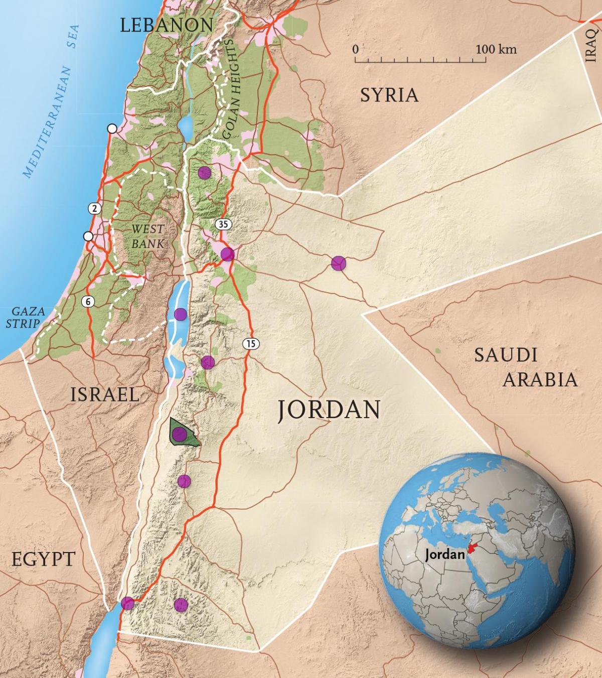 किंगडम ऑफ जॉर्डन के नक्शे