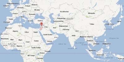 जॉर्डन स्थान पर दुनिया के नक्शे